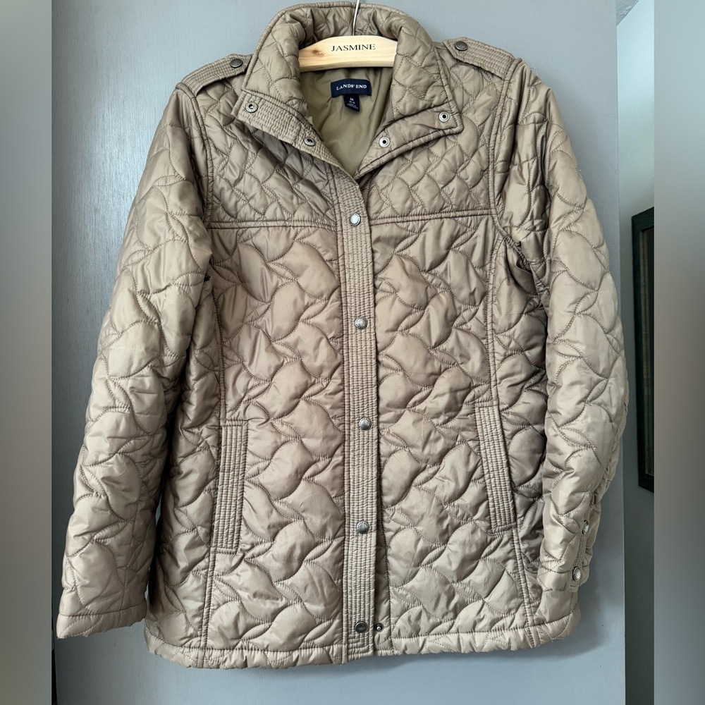 Lands' End Women's Quilted Brown Puffer Jacket